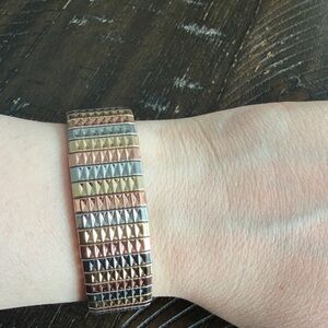 Metallic Tri-Tone Stretch Bracelet